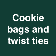 cookie bags and twist ties text