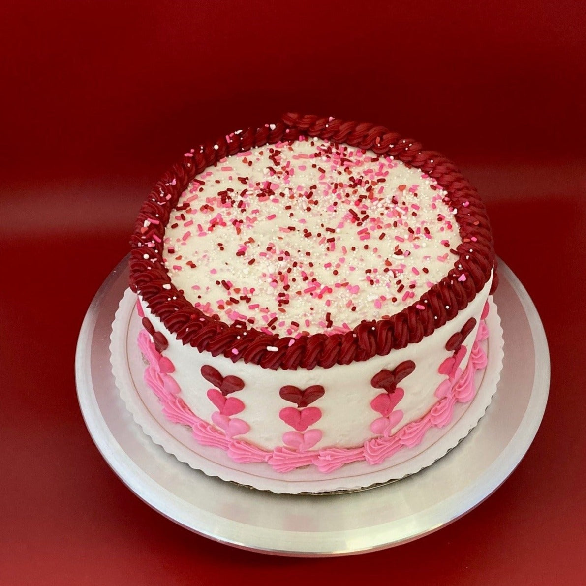 Cherry Chip Valentine Cake