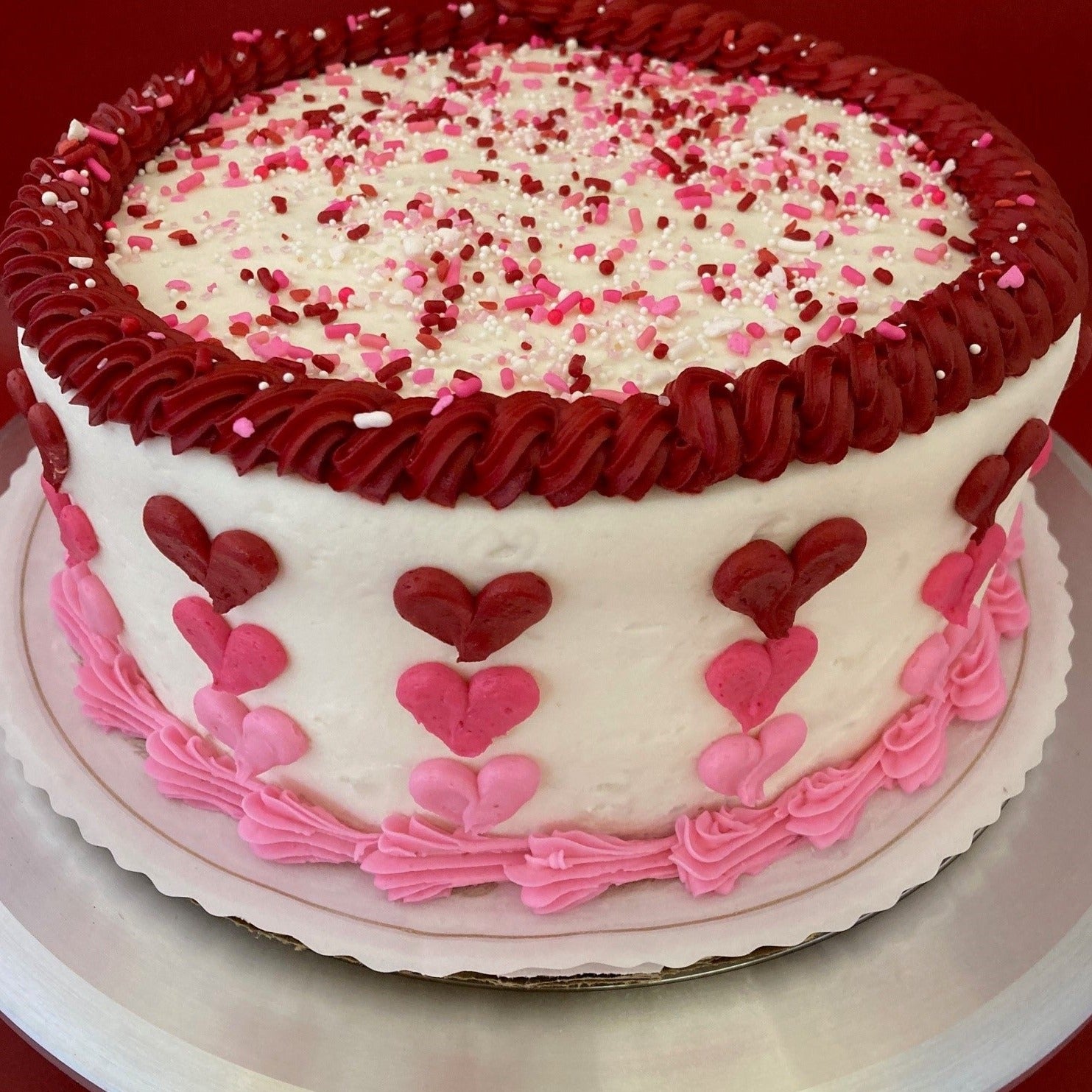 Cherry Chip Valentine Cake