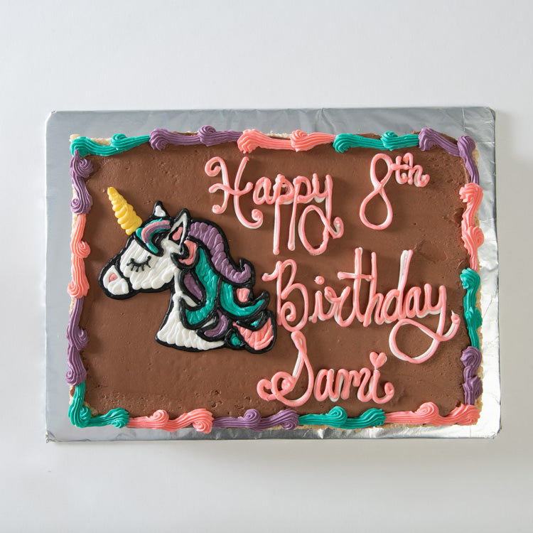 Alternative to a layered round unicorn cake | Unicorn birthday cake, Birthday  sheet cakes, Unicorn cake