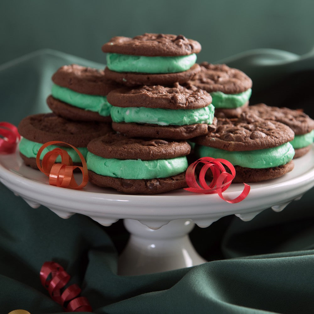 Double Chocolate Mint Cookie Whoopie Pie